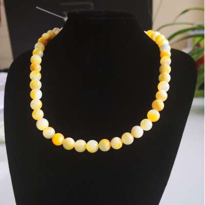 Seashell bead necklace D8mm US$3.6/pc